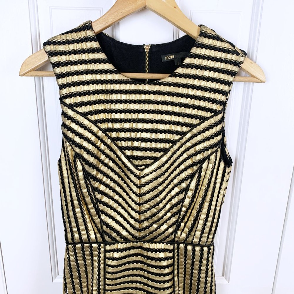 Maje Rezzano Mesh Stripe Dress - Picture 10 of 12